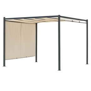 Tettoia Pergola in Acciaio 300x300 cm con Telo Scorrevole