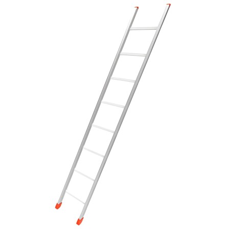 Scala Dritta 8 Gradini in Alluminio da Appoggio Scaletta per Esterno 250cm
