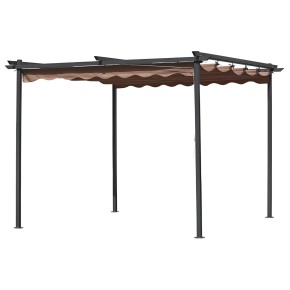 Pergola 3x3 con Telo Retrattile in Acciaio da Esterno Carport Auto Moto