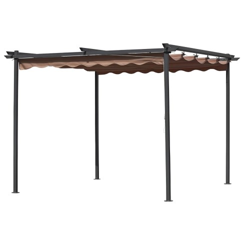 Pergola 3x3 con Telo Retrattile in Acciaio da Esterno Carport Auto Moto