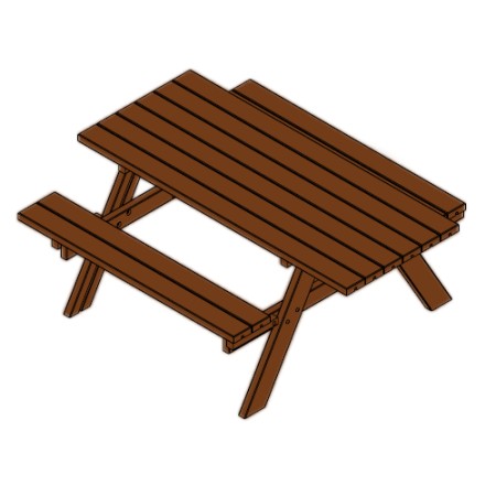 Tavolo da Pic Nic in Legno per Giardino Tavolino con Panche Incluse