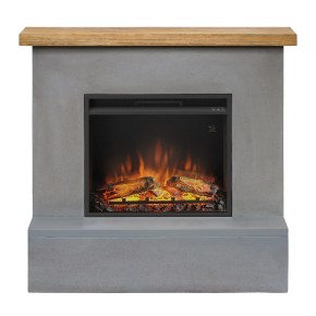 Caminetto Elettrico a Led Tagu Rolf Effetto Cemento Grigio 2