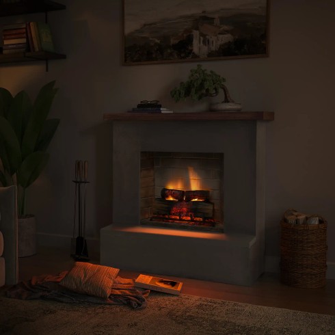 Camino Elettrico Tagu Rolf PowerFlame2 1600w Cemento Grigio