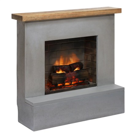 Camino Elettrico Tagu Rolf PowerFlame2 1600w Cemento Grigio