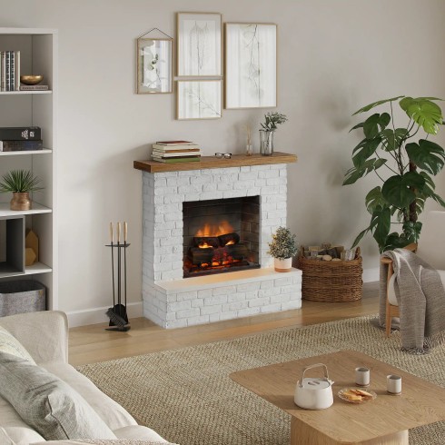 Camino Elettrico Tagu Rolf PowerFlame2 1600w Cemento Bianco