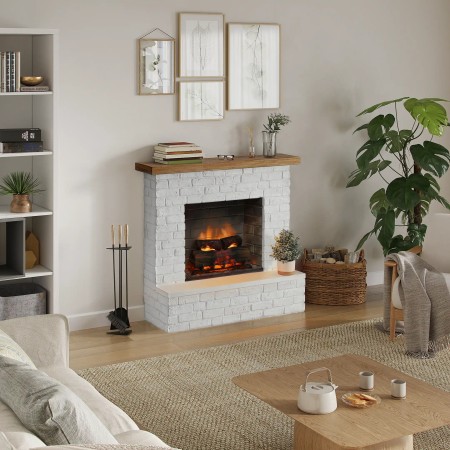 Camino Elettrico Tagu Rolf PowerFlame2 1600w Cemento Bianco