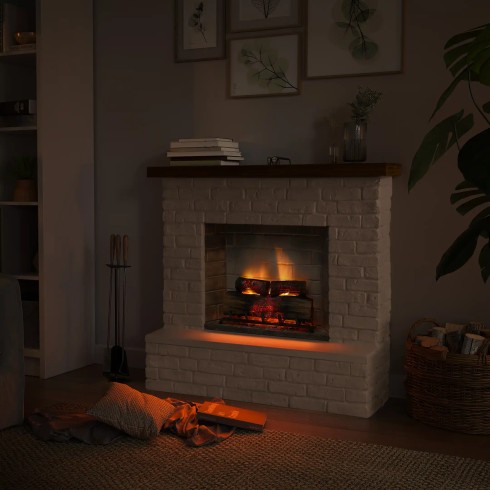 Camino Elettrico Tagu Rolf PowerFlame2 1600w Cemento Bianco