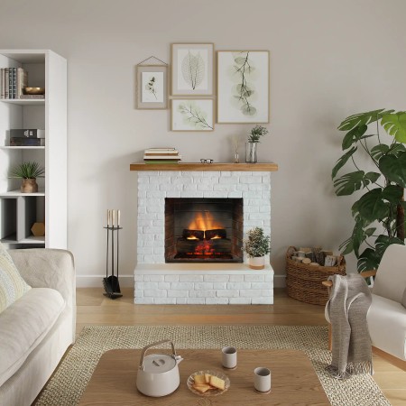 Camino Elettrico Tagu Rolf PowerFlame2 1600w Cemento Bianco