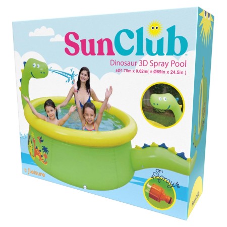 Piscina Dinosauro Verde Gonfiabile per Bambini 175x62 cm