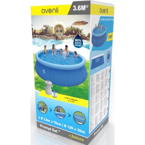 Piscina Tonda 360 cm Fuori Terra con Pompa Filtro h76 cm 2