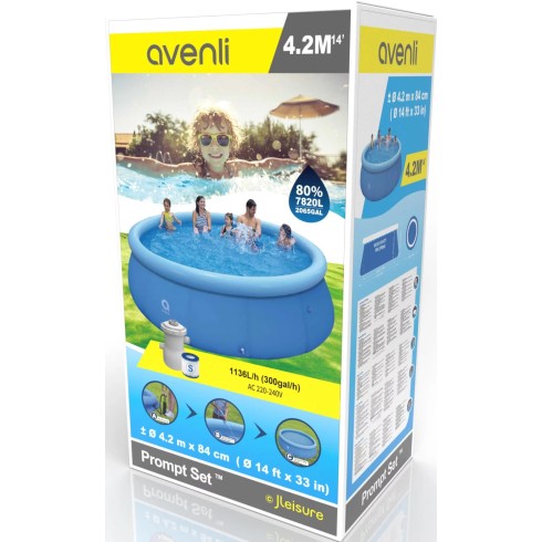 Piscina Tonda 420 cm Fuori Terra con Pompa Filtro h84 cm