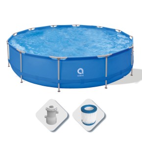 Piscina Tonda Fuori Terra Con Struttura Pompa Filtro 420x84 cm