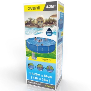 Piscina Tonda Fuori Terra Con Struttura Pompa Filtro 420x84 cm 2