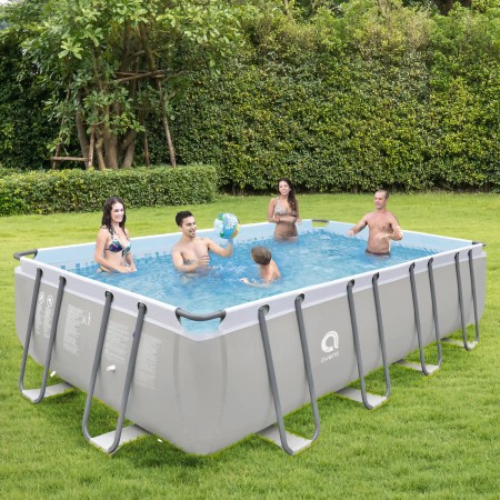 Piscina Rettangolare 549X305X122 cm Con Pompa Scaletta e Telo