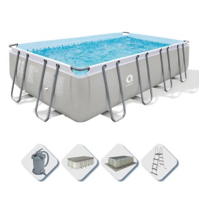Piscina Rettangolare 549X305X122 cm Con Pompa Scaletta e Telo