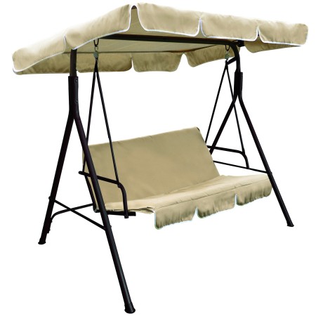 Dondolo 3 Posti Marrone da Giardino 170x115x153 cm