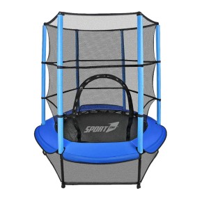 Tappeto Elastico Diametro 140 cm Bambini Rete Sicurezza Trampolino Gioco Esterno