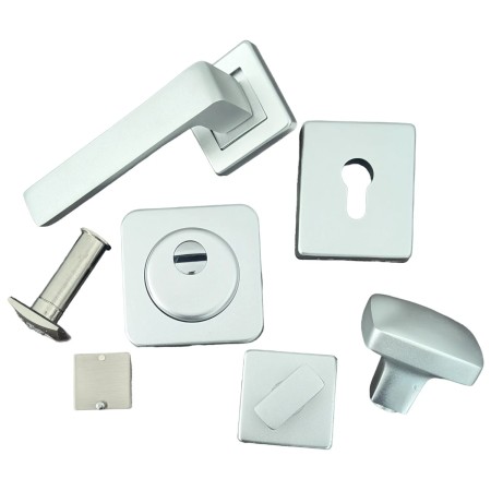 Maniglia Porta Blindata Kit Accessori Quadrato con Pomo Esterno