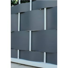 Strisce frangivista PVC 19 cm x 35 m protezione privacy grigio pietra 2