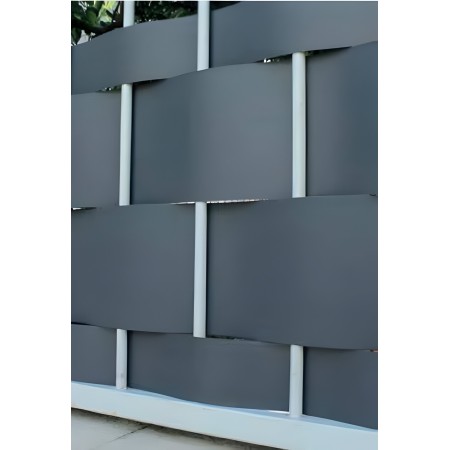 Strisce frangivista PVC 19 cm x 35 m protezione privacy grigio pietra