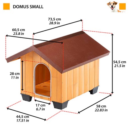 Cuccia per Cani Piccola 60,5x73,5x54,5 cm in legno da Esterno