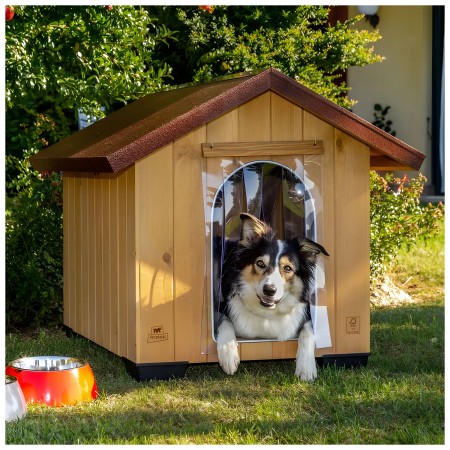 Cuccia per Cani Grande per esterno in legno 81x101x78 cm