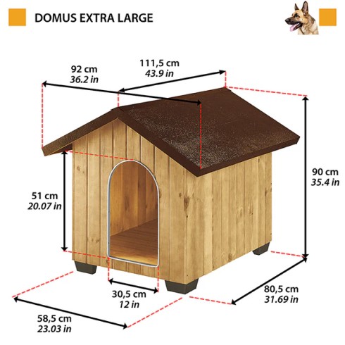 Cuccia per Cani in Legno Grande 89,5x111,5x90 da Esterno