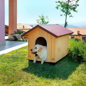 Cuccia per Cani in Legno Grande 89,5x111,5x90 da Esterno 2