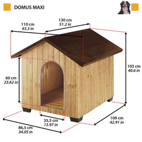 Cuccia per Cani maxi 107,5x130x103 cm da esterno in legno 2