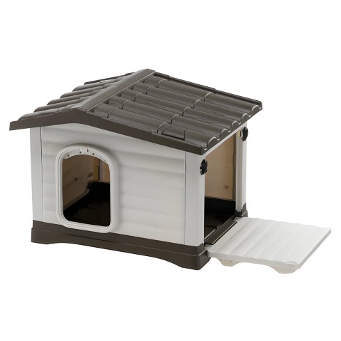 Cuccia per Cani da esterno 58x48x44 cm con parete ribaltabile