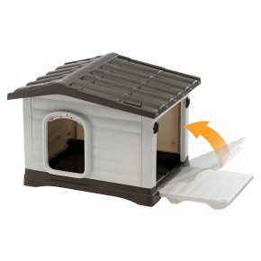 Cuccia per Cani da esterno 58x48x44 cm con parete ribaltabile 2