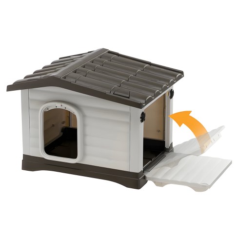 Cuccia per Cani da esterno 58x48x44 cm con parete ribaltabile