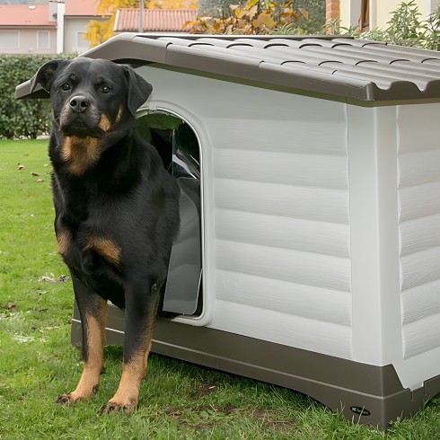 Cuccia per Cani grande 111x84x79 cm con parete ribaltabile