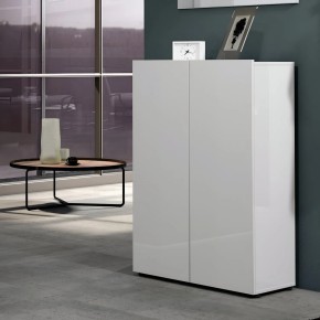 Scarpiera 2 Ante 80x34x114h cm bianco lucido per ingresso 2