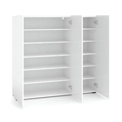 Scarpiera 3 Ante 120x34x115 cm Bianco Mobile Salvaspazio