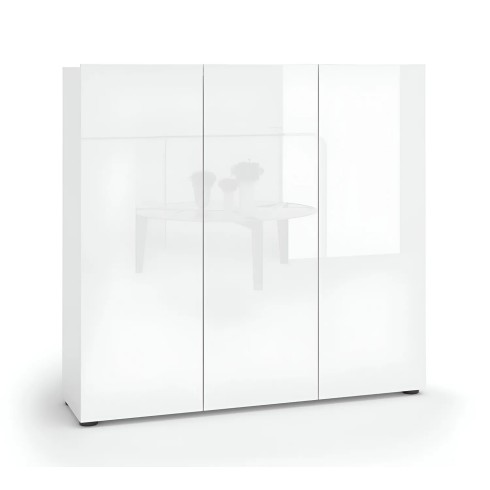 Scarpiera 3 Ante 120x34x115 cm Bianco Mobile Salvaspazio