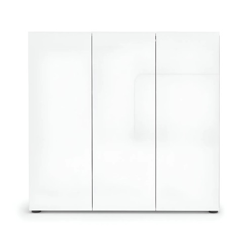Scarpiera 3 Ante 120x34x115 cm Bianco Mobile Salvaspazio