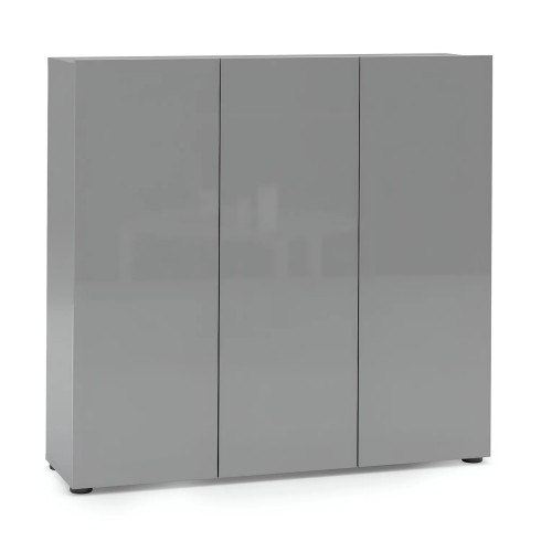 Scarpiera Grigia 3 Ante 120x34x115 cm Melaminico Laccato