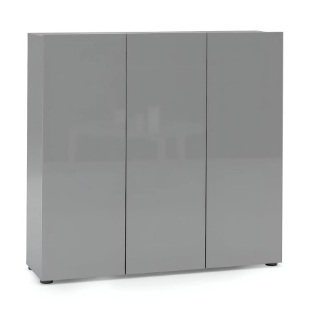 Scarpiera Grigia 3 Ante 120x34x115 cm Melaminico Laccato
