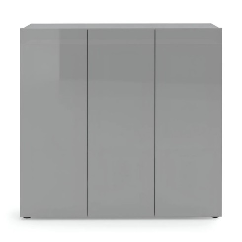 Scarpiera Grigia 3 Ante 120x34x115 cm Melaminico Laccato