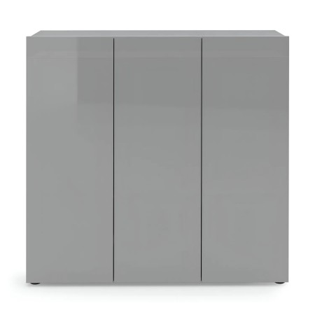Scarpiera Grigia 3 Ante 120x34x115 cm Melaminico Laccato
