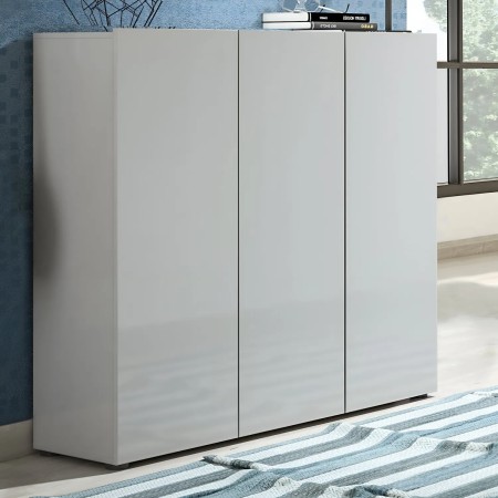 Scarpiera Grigia 3 Ante 120x34x115 cm Melaminico Laccato