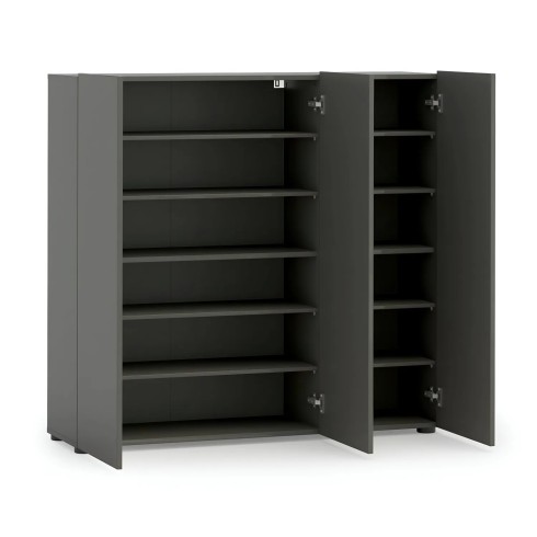 Scarpiera 3 Ante 120x34x115 cm Antracite Moderna