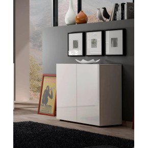 Mobile Madia 90x38x79 cm con 2 Ante e Ripiano 2