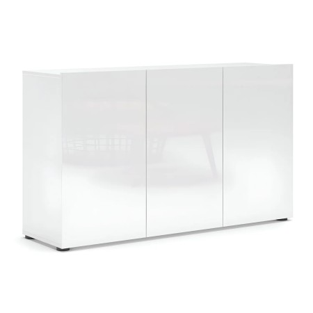 Mobile 3 Ante e 2 Ripiani 135x38x80 cm Bianco Lucido