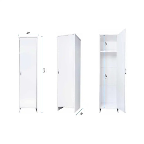 Mobile Bagno a Colonna in PVC Bianco 46,5x49x182 cm Lavanderia