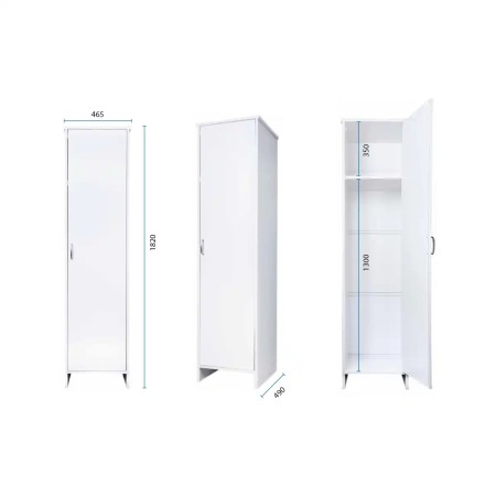 Mobile Bagno a Colonna in PVC Bianco 46,5x49x182 cm Lavanderia