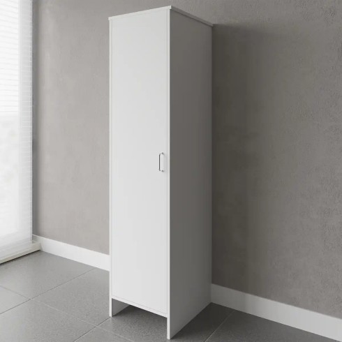 Mobile Bagno a Colonna in PVC Bianco 46,5x49x182 cm Lavanderia