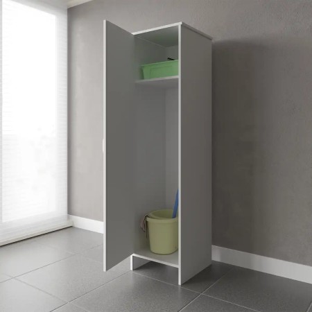 Mobile Bagno a Colonna in PVC Bianco 46,5x49x182 cm Lavanderia