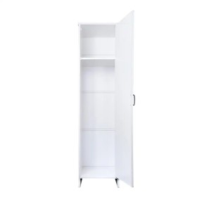 Mobile Bagno a Colonna in PVC Bianco 46,5x49x182 cm Lavanderia 2